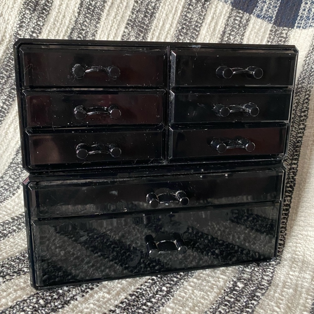 Black Plastic Makeup Drawers